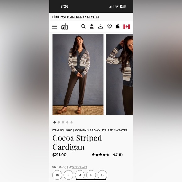 CAbi Sweaters - CAbi Cocoa Striped Cardigan